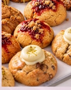 Cookies de frutos rojos y pistacho